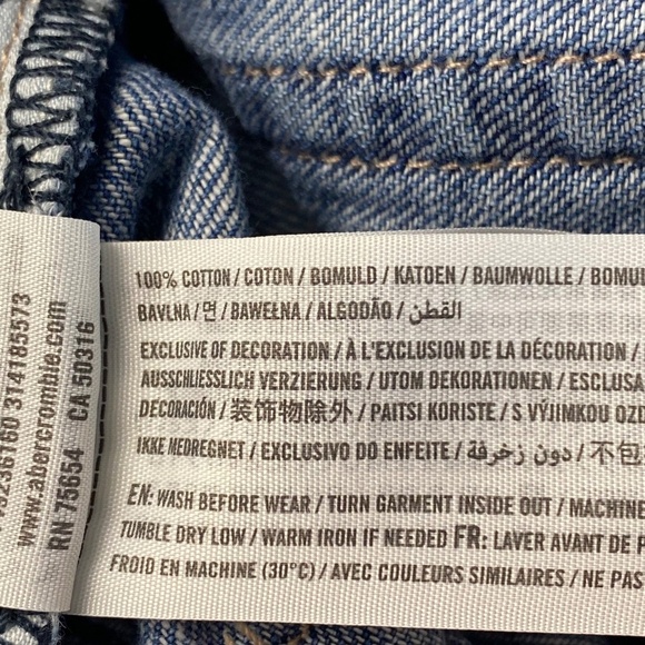 ABERCROMBIE & FITCH Shorts Women’s Denim Jean Cotton W26 L3 ** Cutoff Bleach - Picture 8 of 9